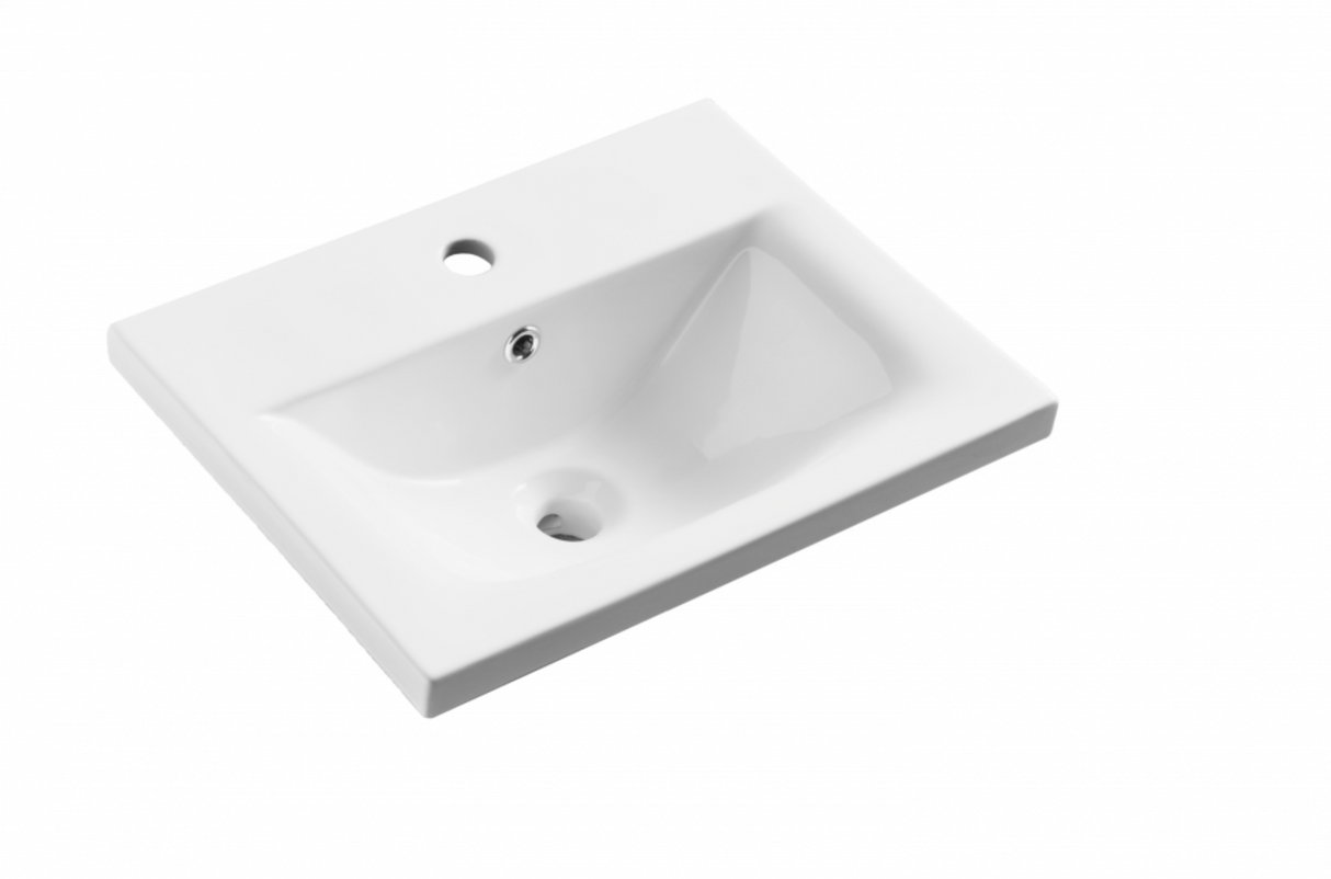 Kartell K-VIT Purity 600mm Wall Mounted Unit With Ceramic Basin- Matt Black (PMB600WM-FUR057PU)