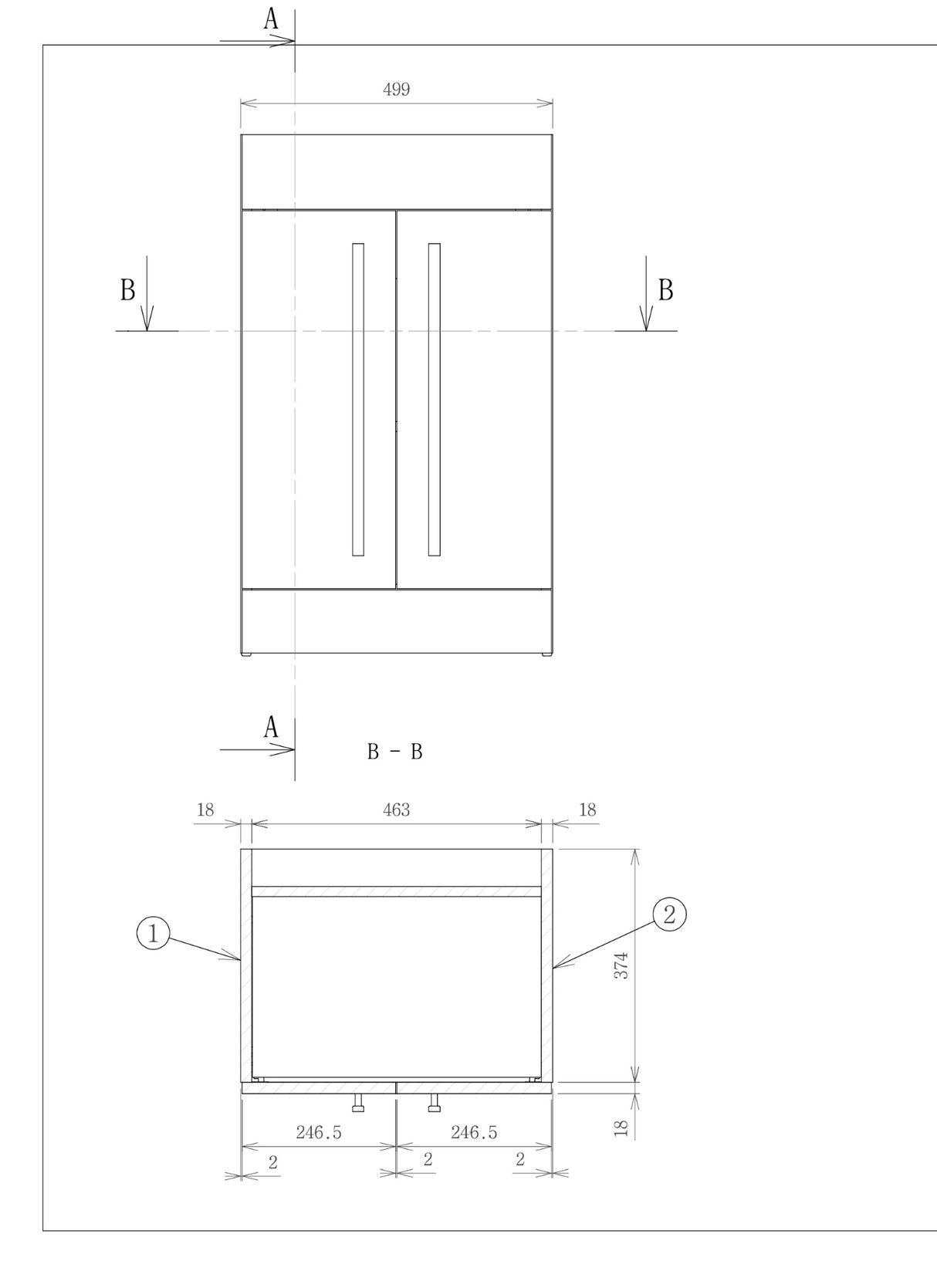 Kartell K-VIT Purity 500mm Floor Standing 2 Door Unit With Ceramic Basin - Silver Oak (PSO500DO-FUR063PU)