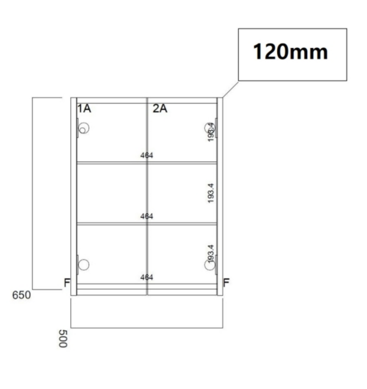 Kartell K-VIT Purity 500mm Mirror Cabinet- Silver Oak (PSO500MIR)