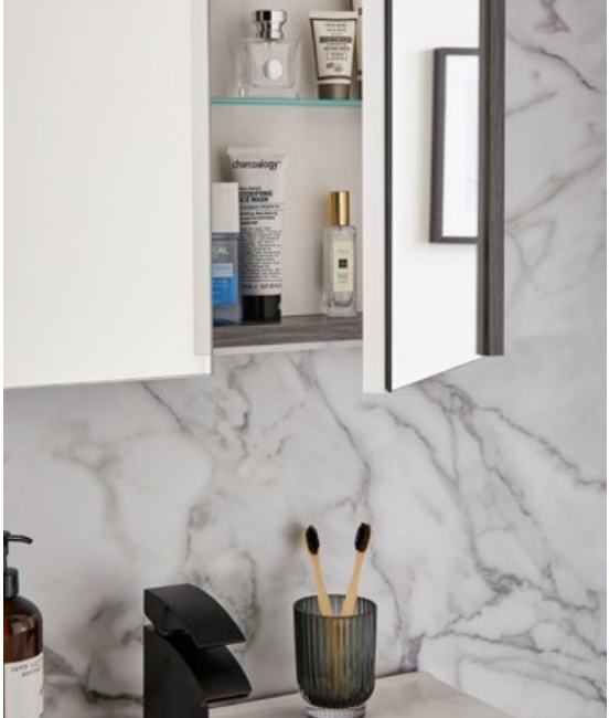 Kartell K-VIT Purity 500mm Mirror Cabinet- Silver Oak (PSO500MIR)