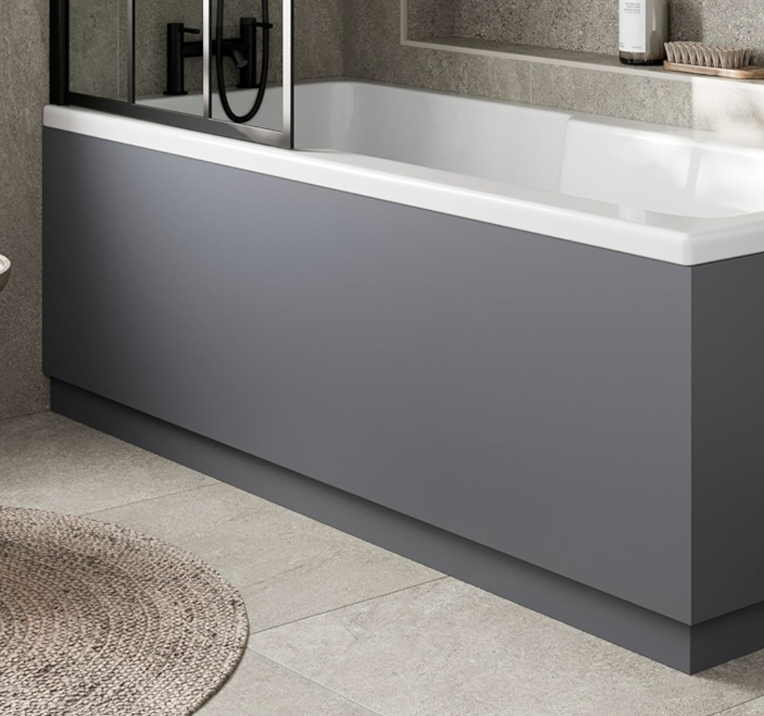 Kartell K-VIT Purity 1700mm 2 Piece Front Bath Panel- Storm Grey Gloss (RBP1700FPSG)