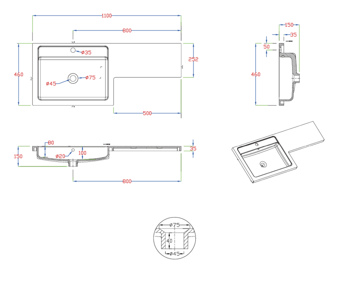 Kartell K-VIT Matrix 2 Drawer L-Shaped Furniture Pack 1100mm Left Hand - Matt Black - Includes Cistern (PMB600DR-PMB505MA-FUR430NEW-ACC001N)