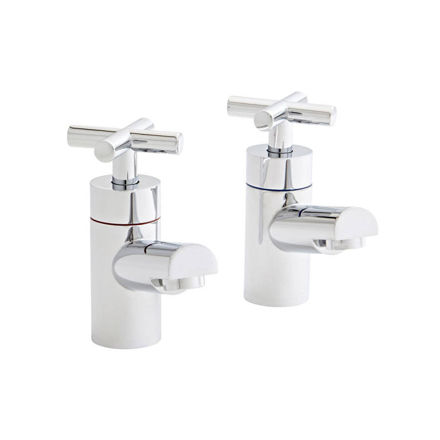 Kartell K-VIT Times Pair Basin Pillar Taps Chrome (TAP084TI)