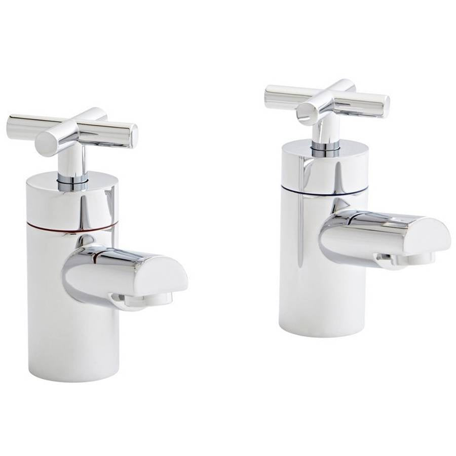 Kartell K-VIT Times Pair Bath Pillar Taps Chrome (TAP085TI)