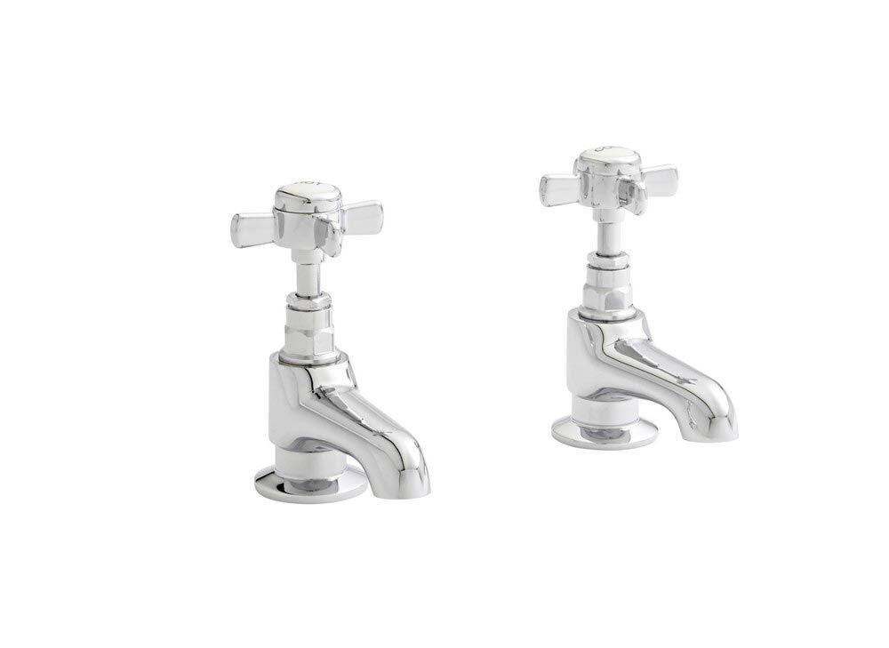 Kartell K-VIT Klassique Pair Basin Pillar Taps Chrome (TAP103KL)