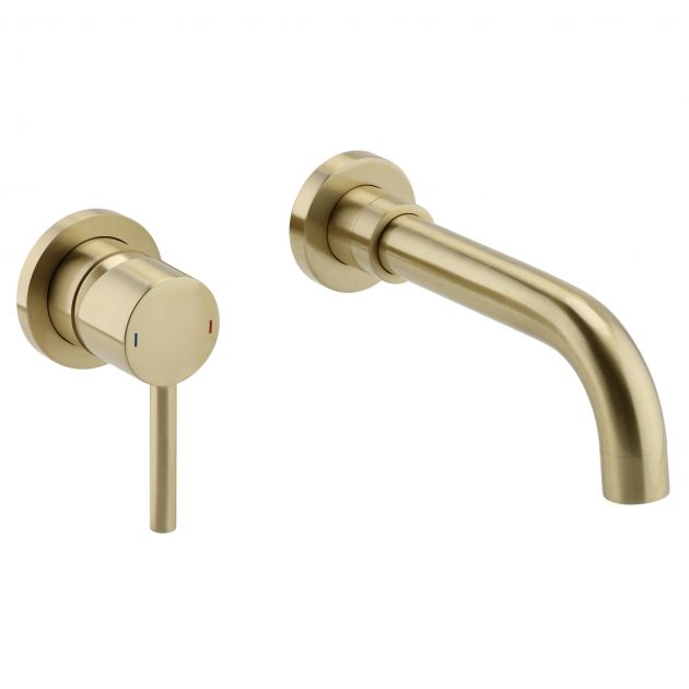 Kartell K-VIT Ottone Wall Mounted Basin Mixer Brushed Brass (TAP144OT)
