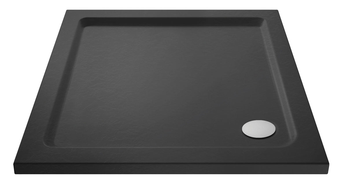 Nuie Slate Grey Slimline Square Shower Tray – 700mm, 760mm, 800 x 800mm, 900mm & 1000 x 1000mm, photo 2