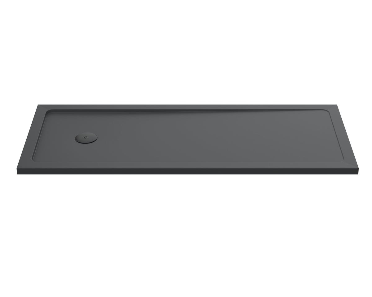Nuie 1700 x 700mm Slate Grey Slimline Bath Replacement Shower Tray – Grey Slate