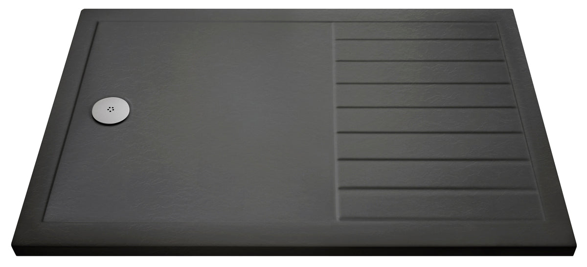 Nuie Slate Grey Slimline Rectangular Walk In Shower Tray – 1400 x 800mm, 1400 x 900mm & 1600 x 800mm, photo 2