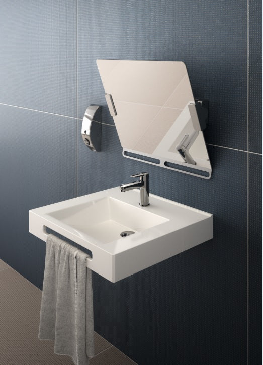 AKW Tilted Mirror with Handle (23605SS)