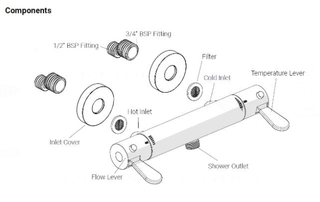 AKW Arka Thermostatic Mixer Valve With Standard Kit (25420)