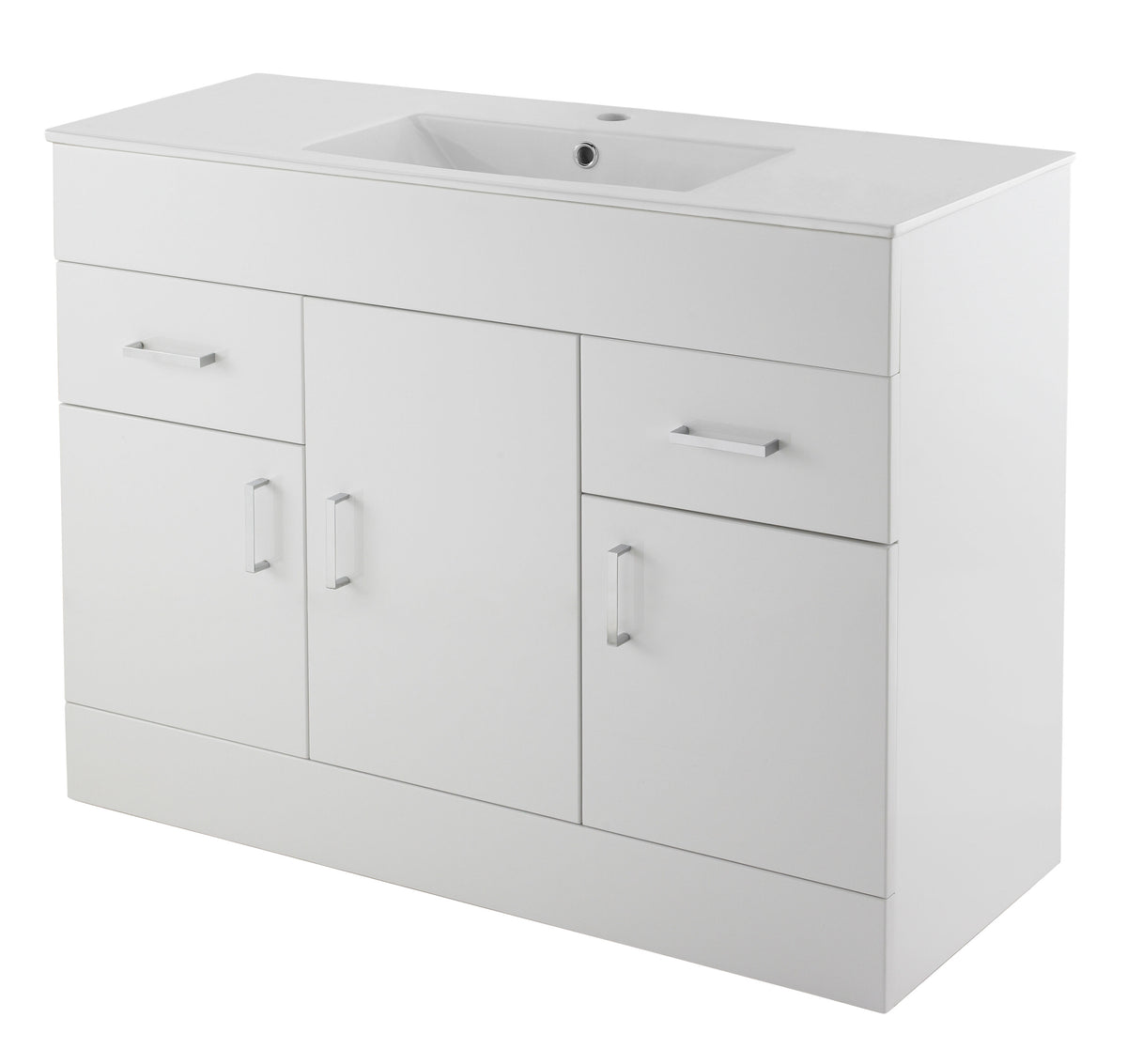 Nuie Eden 3 Door 2 Drawer Floor Standing Vanity Unit With Basin – 800mm & 1000mm, photo 3