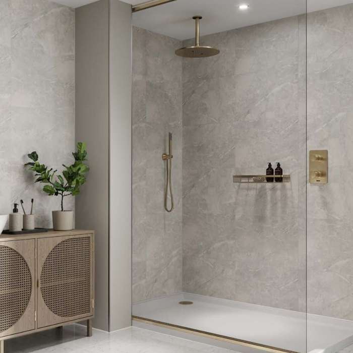 Multipanel Tile Valmasino Marble XL Offset Bathroom Wall Panel 2400 x 598mm – Matt, photo 3