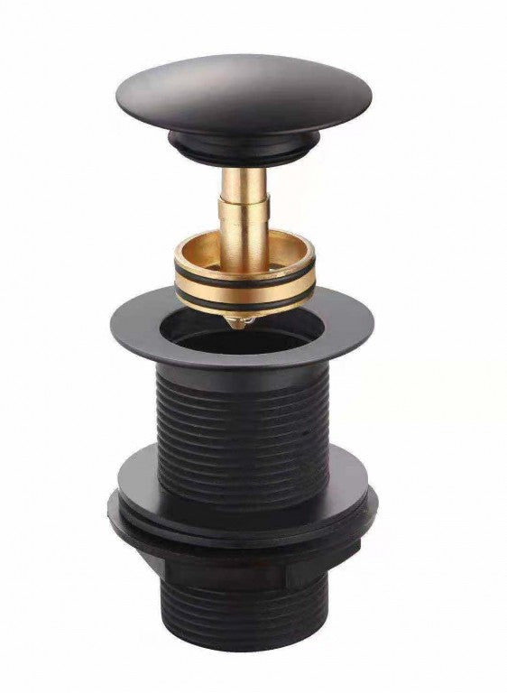Kartell K-VIT Easy Clean Click Basin Waste Unslotted – Matt Black (WAS041)