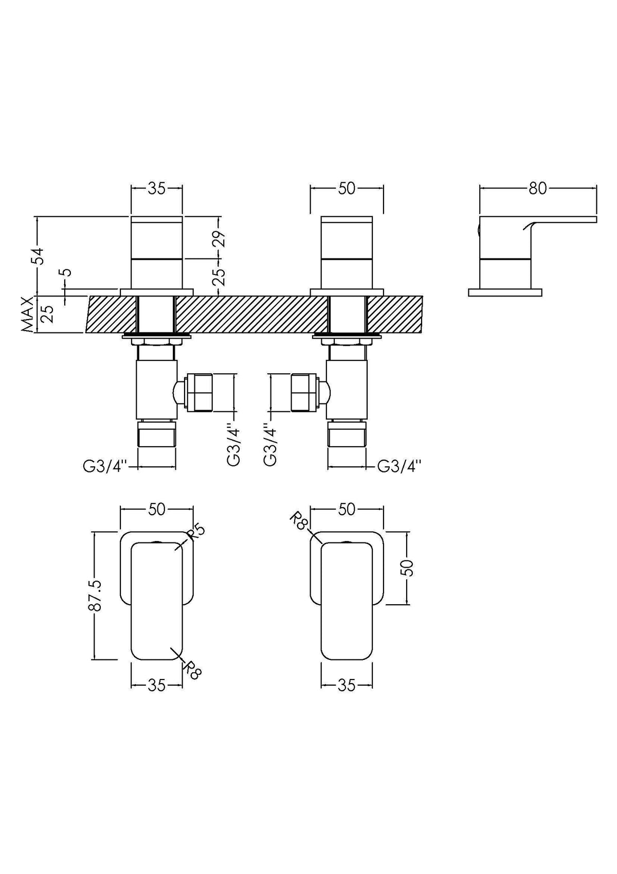 Nuie Windon 3/4" Side Valves – Chrome, photo 3