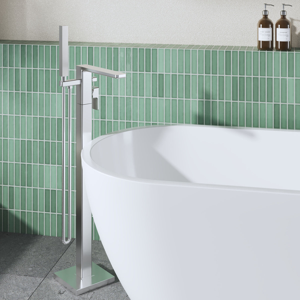 Nuie Windon Free Standing Bath Shower Mixer – Chrome