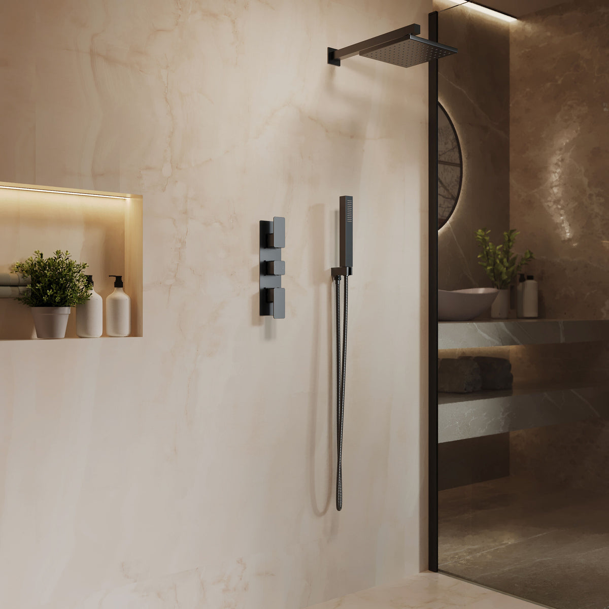 Nuie Windon Triple Thermostatic Shower Valve