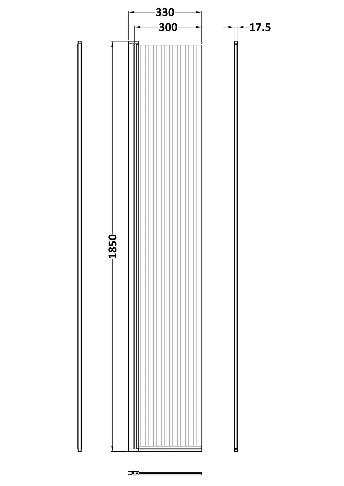 Nuie 320mm Hinged Flipper Screen 8mm Glass – Brushed Bronze or Chrome, photo 4