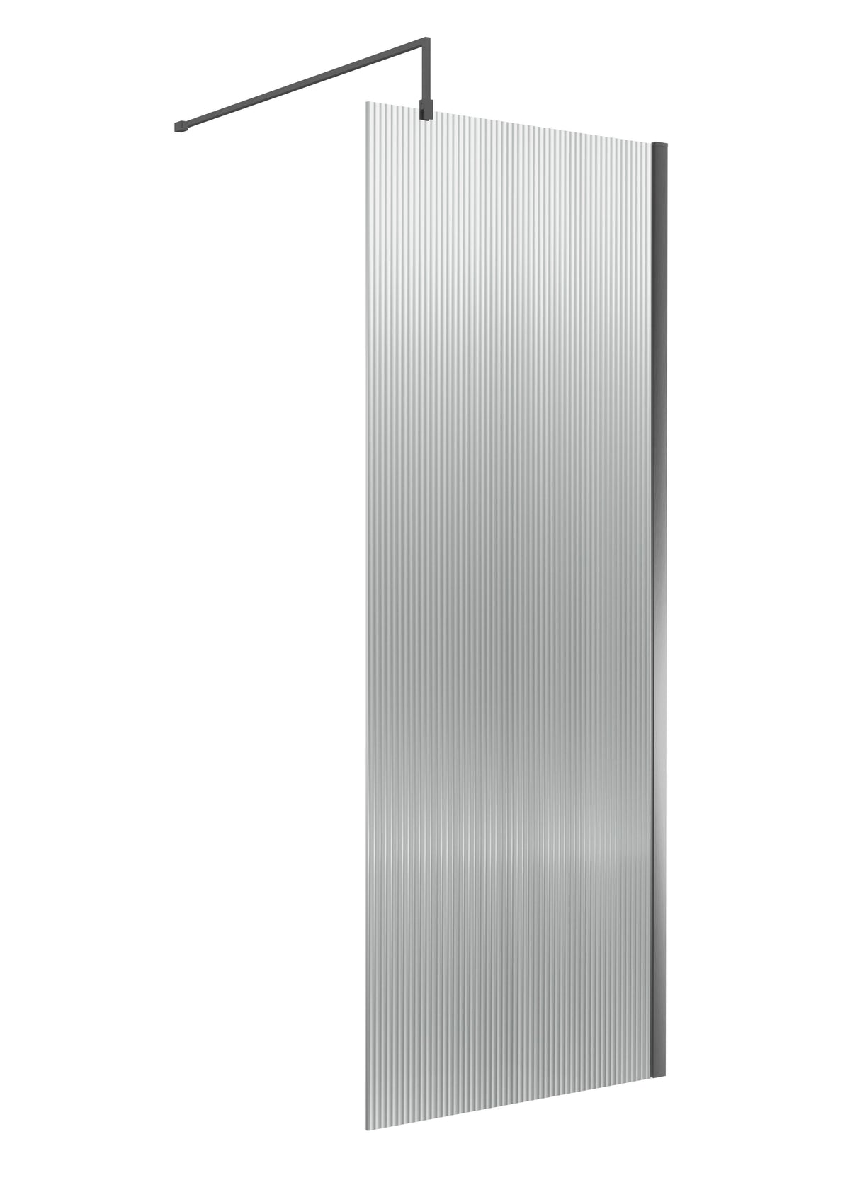 Nuie Fluted Wetroom Screen With Support Bar – 800mm, 900mm & 1000mm