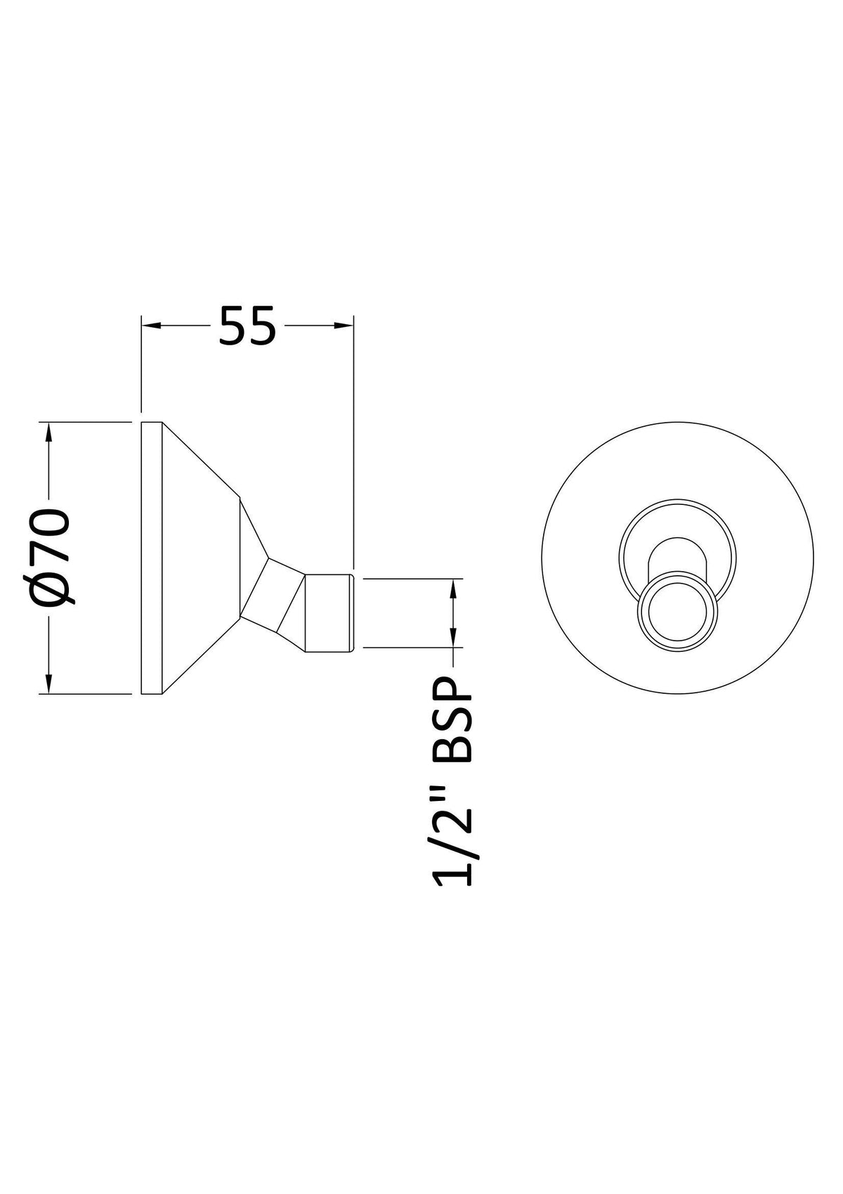 Nuie Wall Mounted Couplings (Pair) – Chrome, photo 2