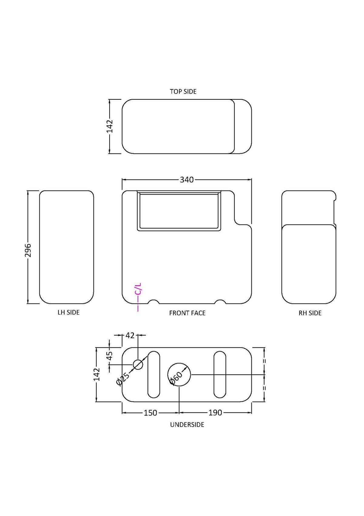 Nuie Dual Flush Bottom Inlet Concealed Cistern – White, photo 2