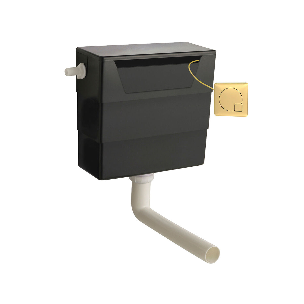 Nuie Concealed Cistern With Contemporary Dual Flush Plate – Chrome, Brushed Brass or Brushed Pewter, photo 2