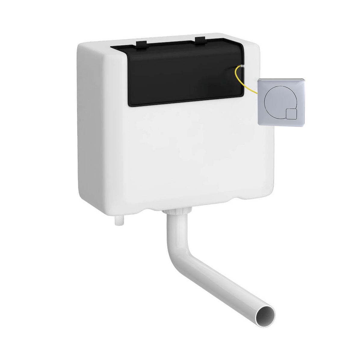 Nuie Universal Access Bottom Inlet Cistern With Square Dual Flush Plate – Chrome, Matt Black, Brushed Brass or Brushed Pewter