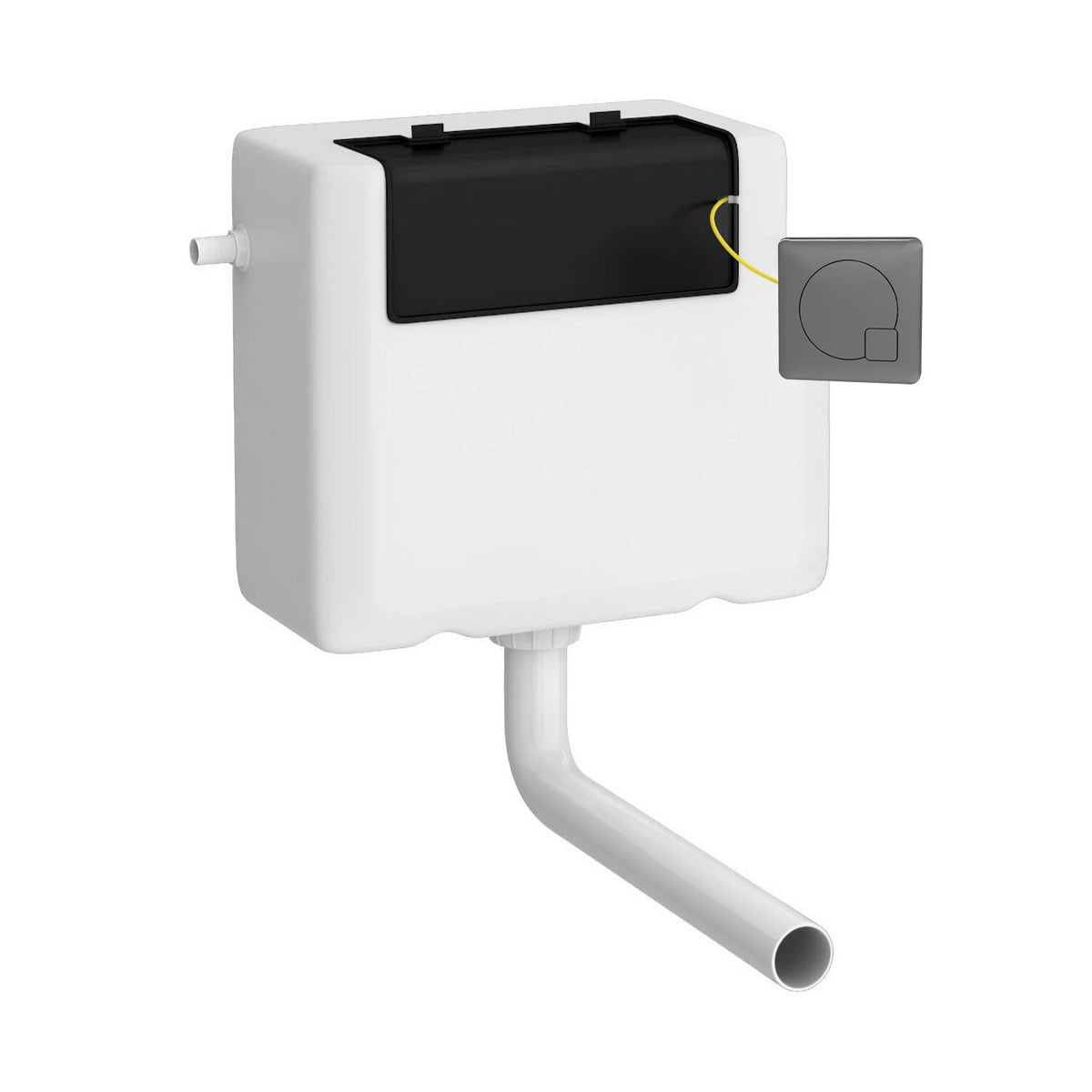 Nuie Universal Access Side Inlet Cistern With Square Dual Flush Plate – Chrome, Matt Black, Brushed Brass or Brushed Pewter, photo 4