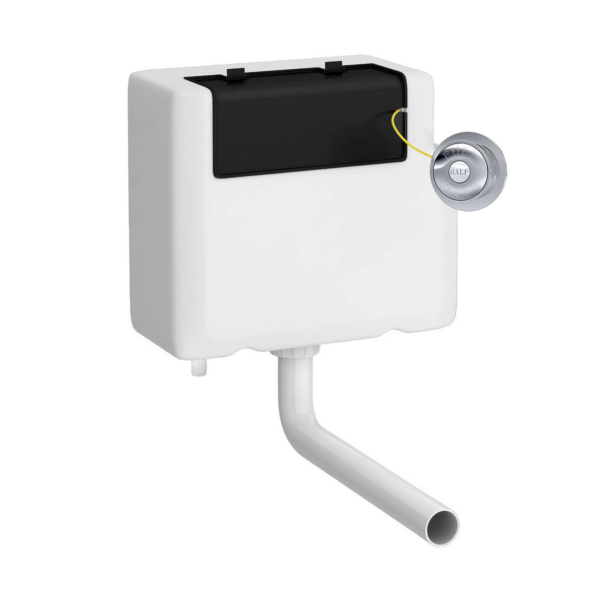 Nuie Universal Access Bottom Inlet Cistern With Square Traditional Dual Flush Plate – Chrome, Matt Black or Brushed Brass