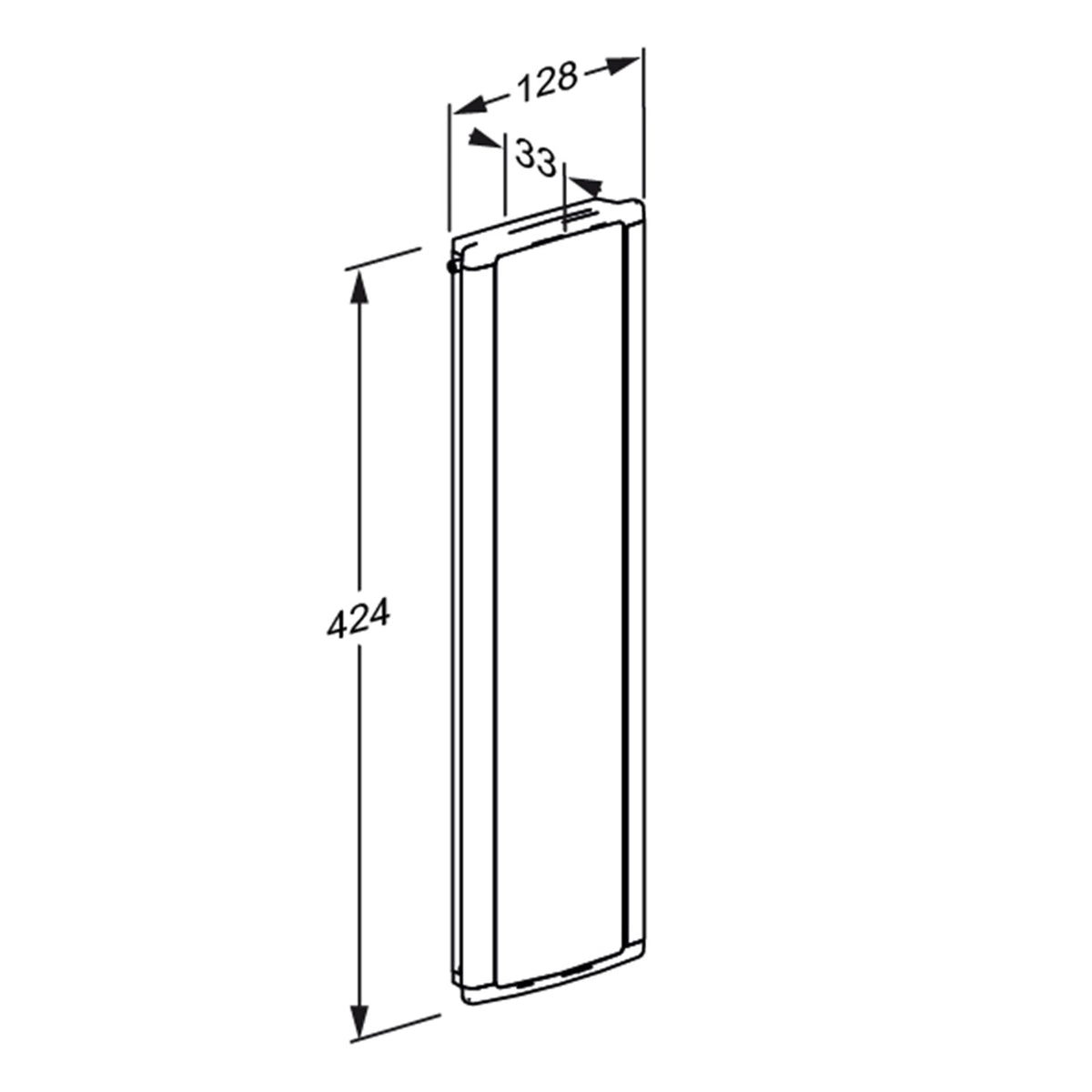 Pressalit PLUS vertical wall track dimension drawing