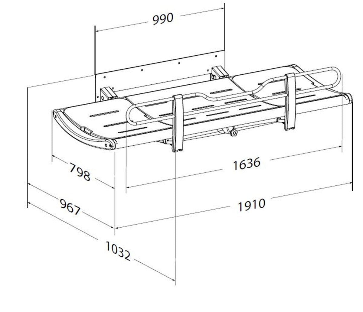Pressalit SCT 3000 fixed height dimension drawing
