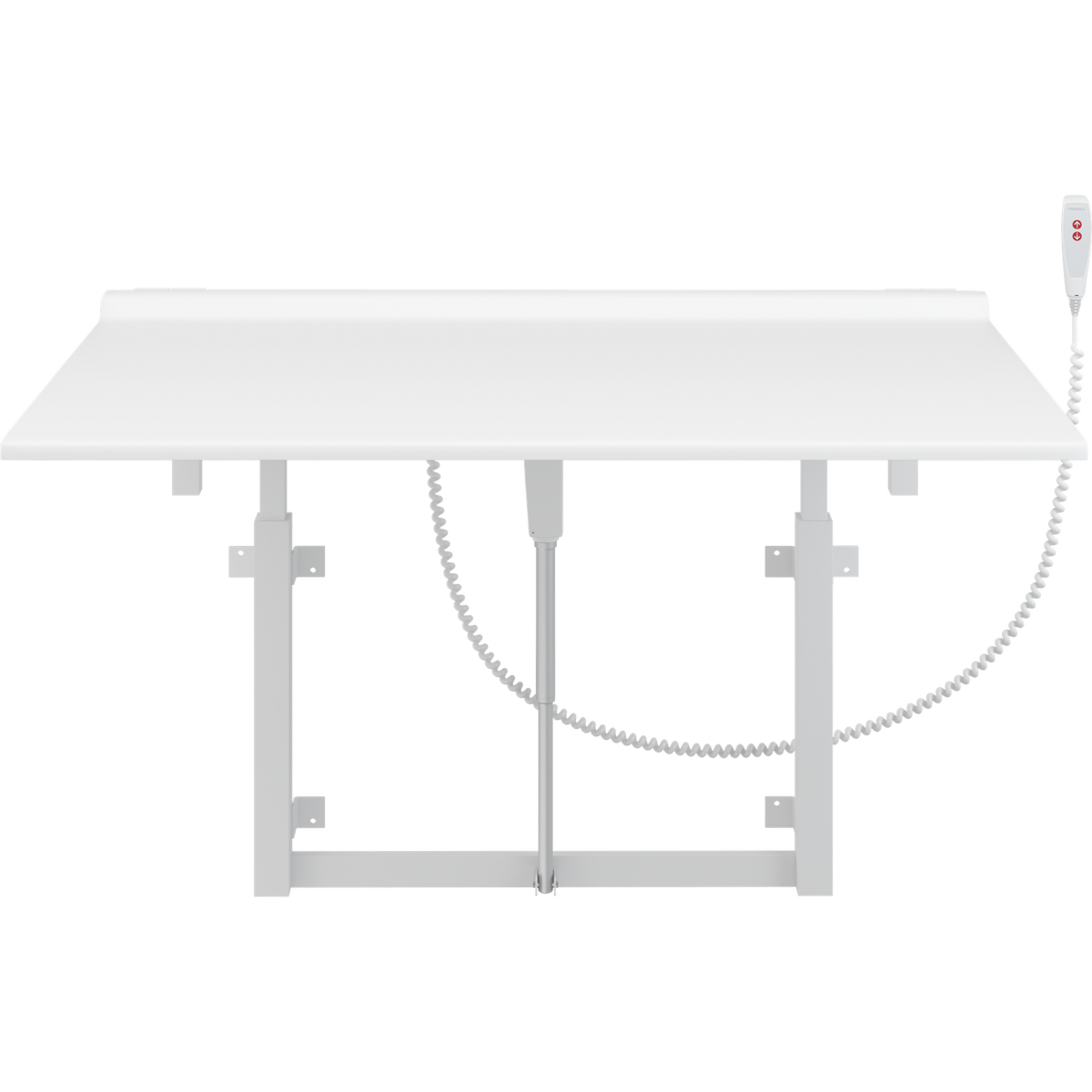 Pressalit foldable daycare changing table folded against the wall