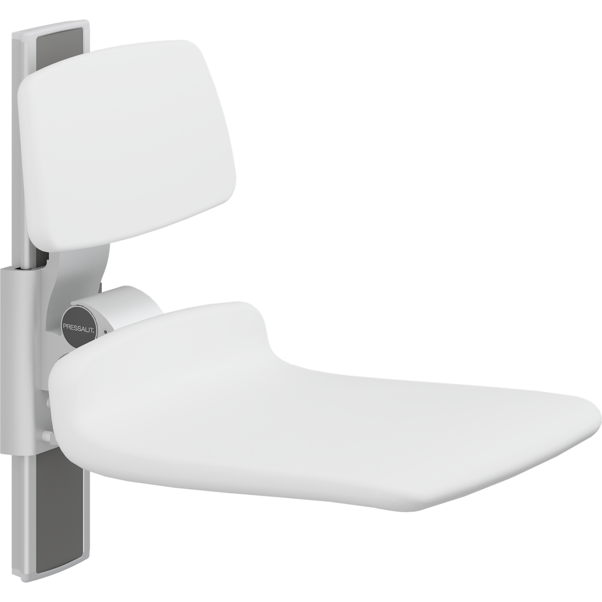 Pressalit PLUS shower seat – 450 mm Manual – Backrest Only, Standard Seat, White