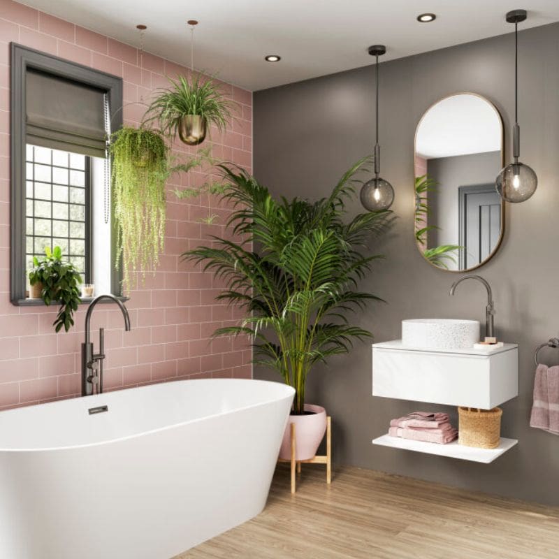 Multipanel Tile Antique Rose Metro Bathroom Wall Panel 2400 x 598mm – Matt, photo 2