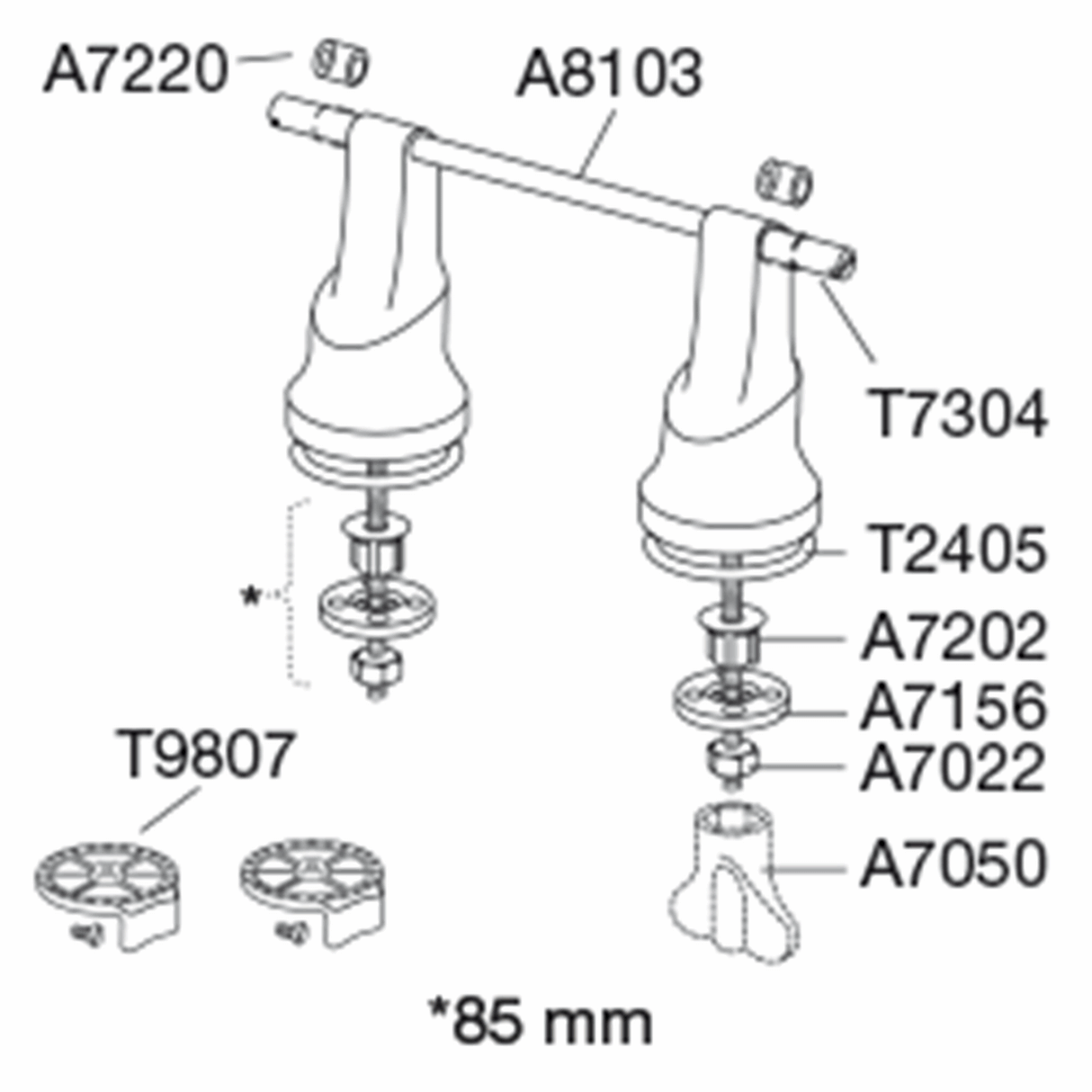 Pressalit raised cross-bar hinge drawing
