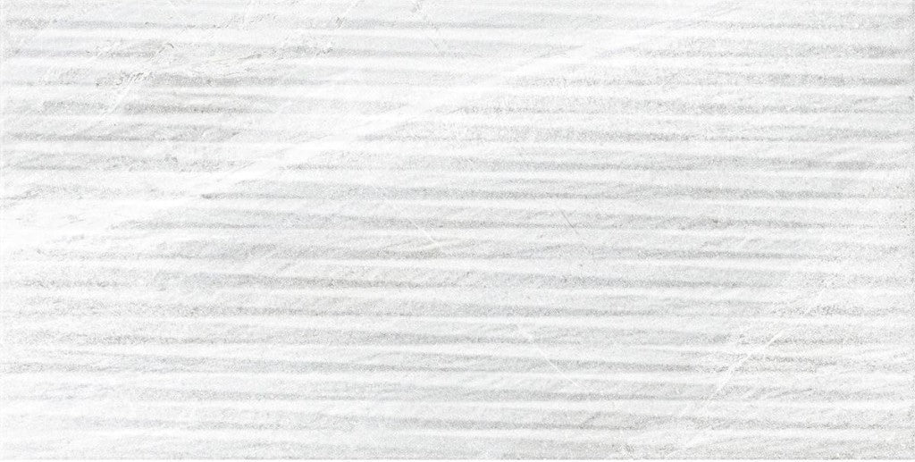 Beaufort White marble effect matt ceramic decor wall tile 250x500mm
