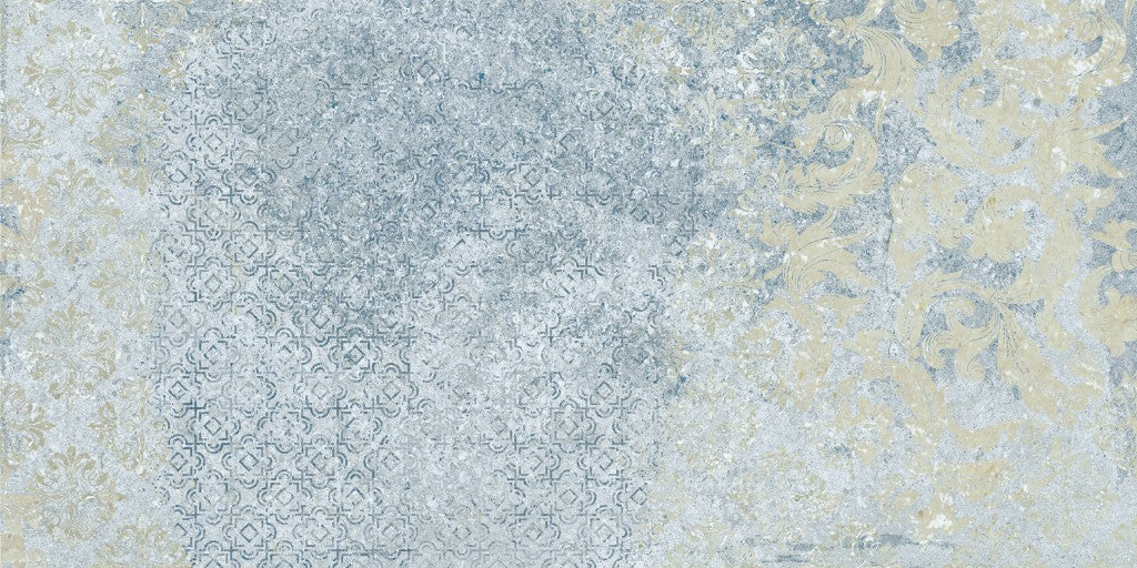 Boothbay blue vintage pattern matt porcelain wall and floor tile 500x1000mm