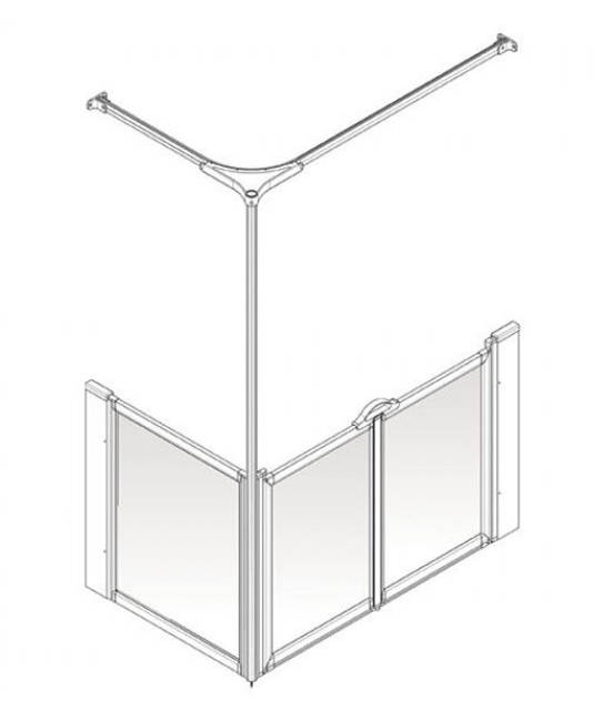 AKW Option C Half Height Carer Shower Screen Set for Shower Trays, photo 4