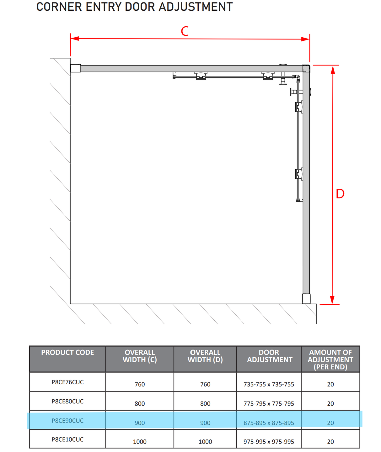 Impey Coram Premier 8 8mm Plain Glass 900mm x 900mm Corner Entry Shower Enclosure Chrome (P8CE90CUC)