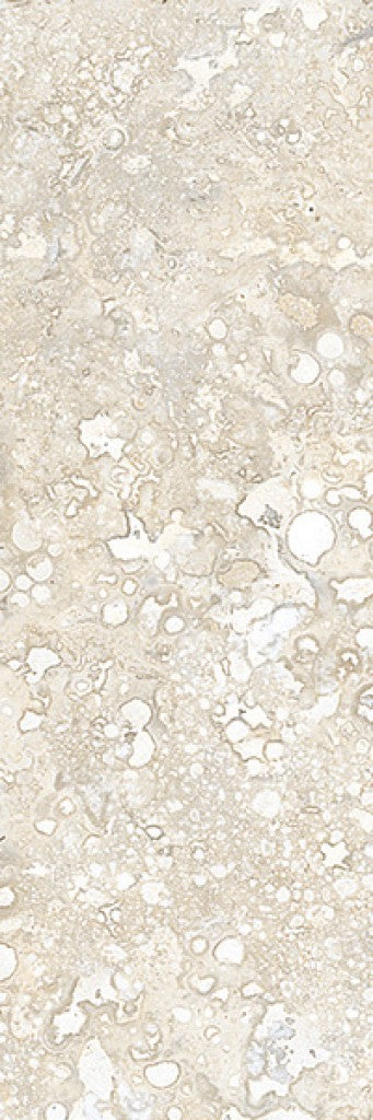 Charleston beige travertine-effect matt porcelain 100x300mm brick tile, surface detail