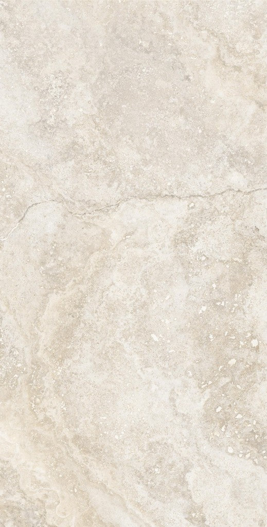 Charleston beige travertine-effect matt porcelain 600x1200mm tile, room setting