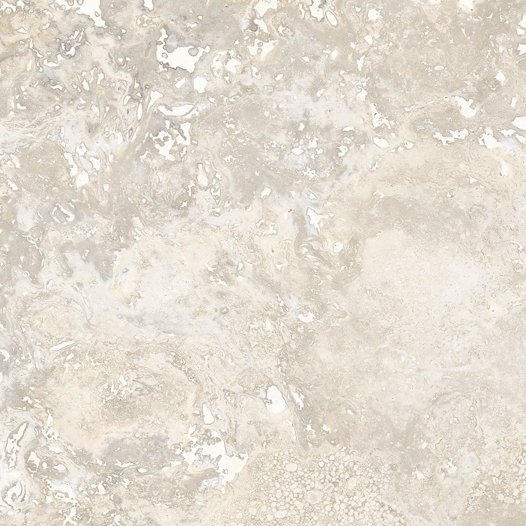 Charleston beige travertine-effect matt porcelain 600x600mm tile on a kitchen floor