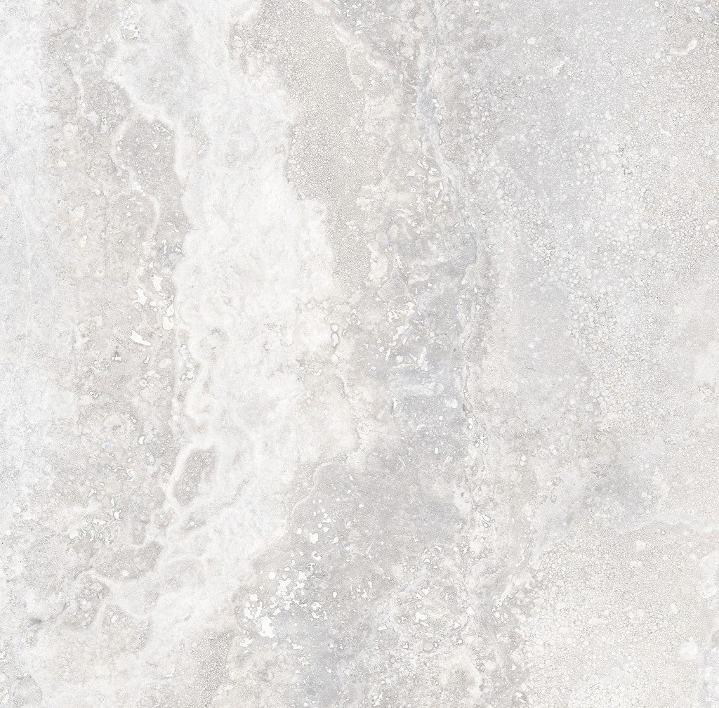 Charleston grey travertine-effect matt porcelain wall and floor tile 600x600mm, main view