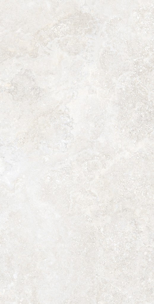 Charleston white travertine-effect matt porcelain 600x1200mm tile on a floor