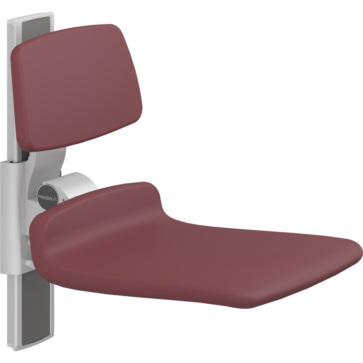 Pressalit PLUS shower seat – 450 mm Manual – Backrest Only, Standard Seat, Red