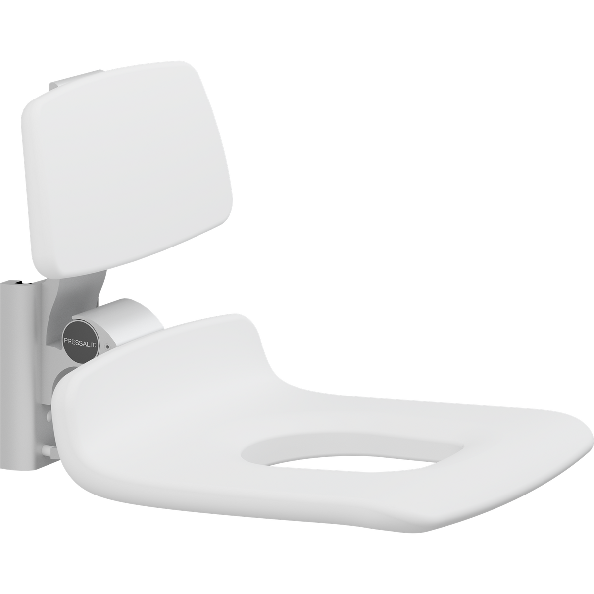 Pressalit PLUS replacement shower seat – 450 mm – Backrest Only, With Aperture, White