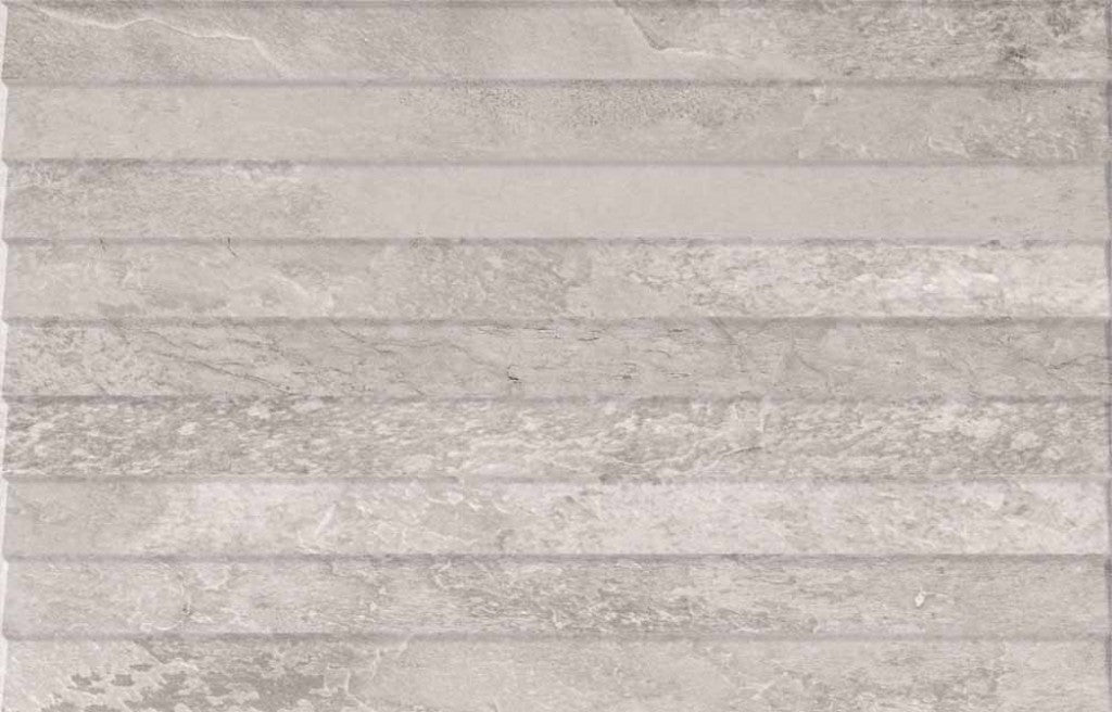 Edgartown grey matt ceramic overlap decor tile 270x420mm