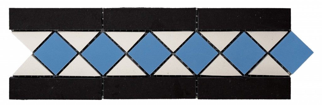 Edisto ocean blue Victorian border sheet 285x93mm