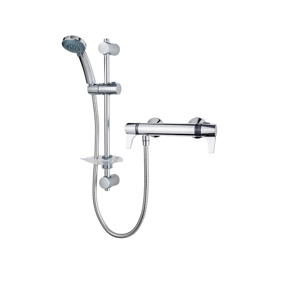 Triton Exe TMV2 Thermostatic Lever Bar Mixer Shower with Riser Rail Kit