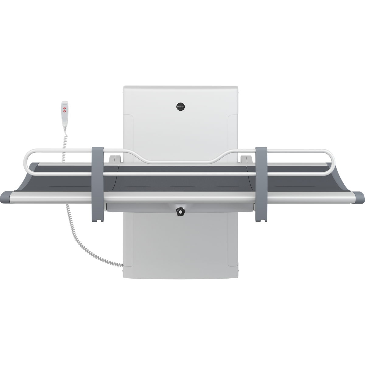 Pressalit SCT 3000 shower change table with safety rails and neck support